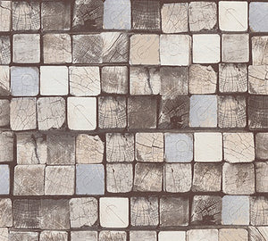 træstykker stablet/ m lyse blå